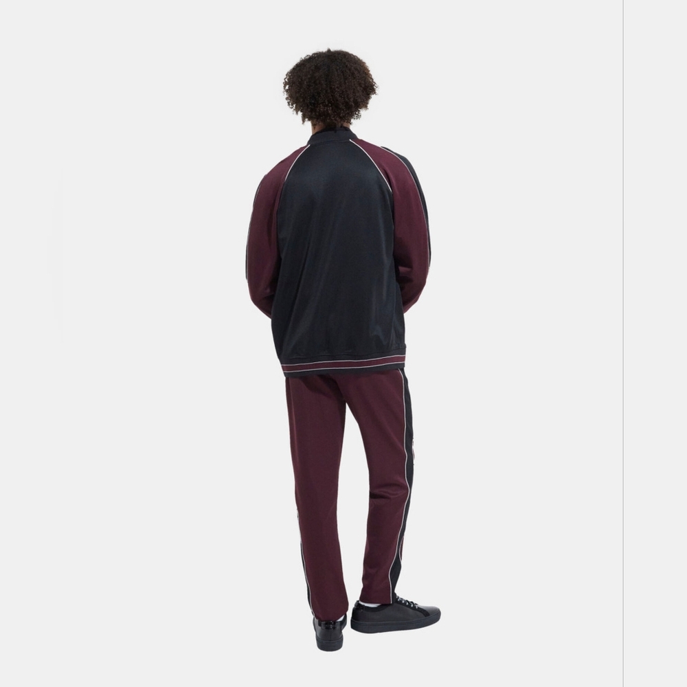 The Kooples Colorblock Zipped Sweatshirt Track Jacket Baseball Collar Silk Trim - Picture 8 of 11